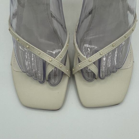 Nine West 8.5 Lady 3 Strappy Ankle Wrap Studded Thong Heel Sandals NIB - Picture 6 of 8